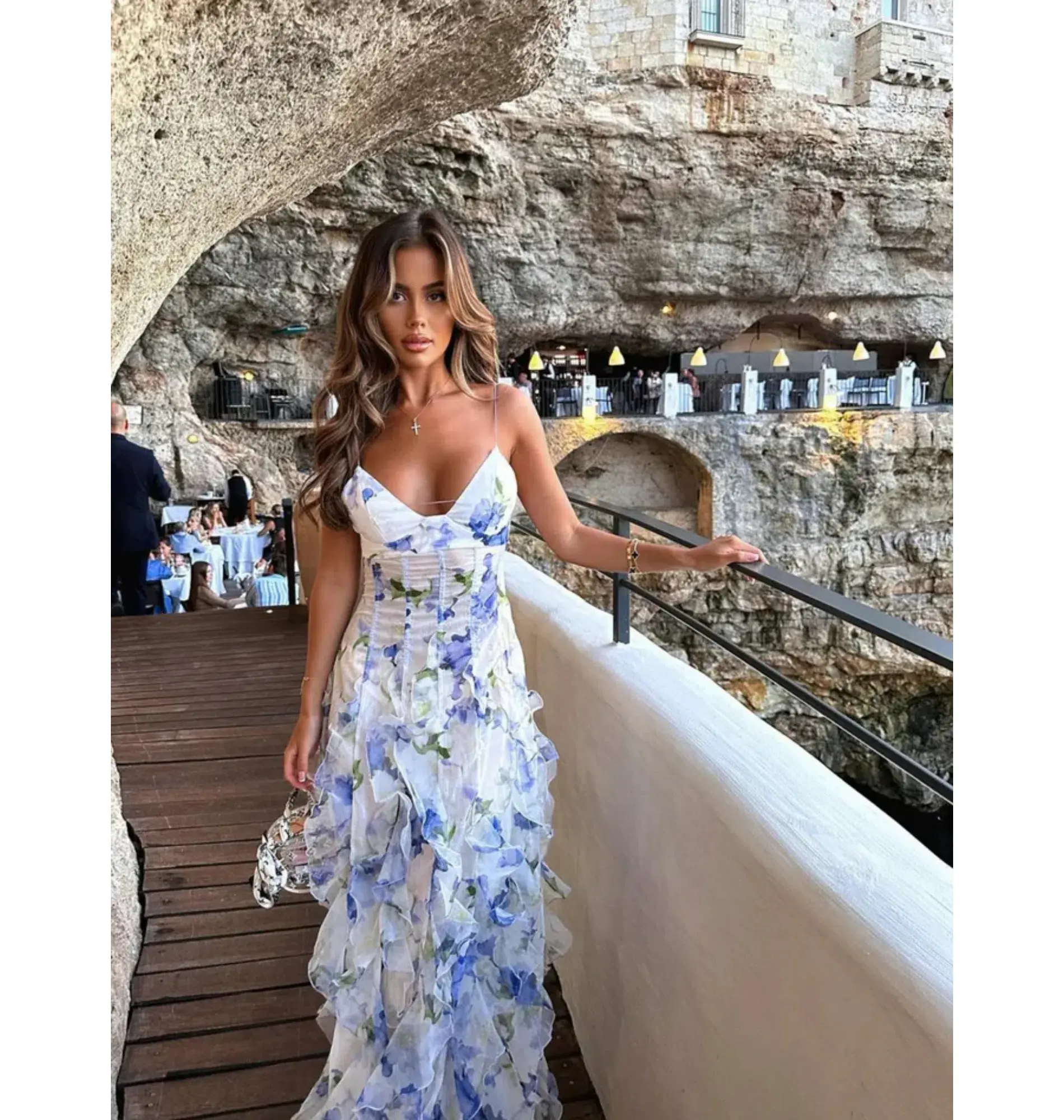 Menti Iris flower Maxi Dress Floral Size AU 12 - Image 3