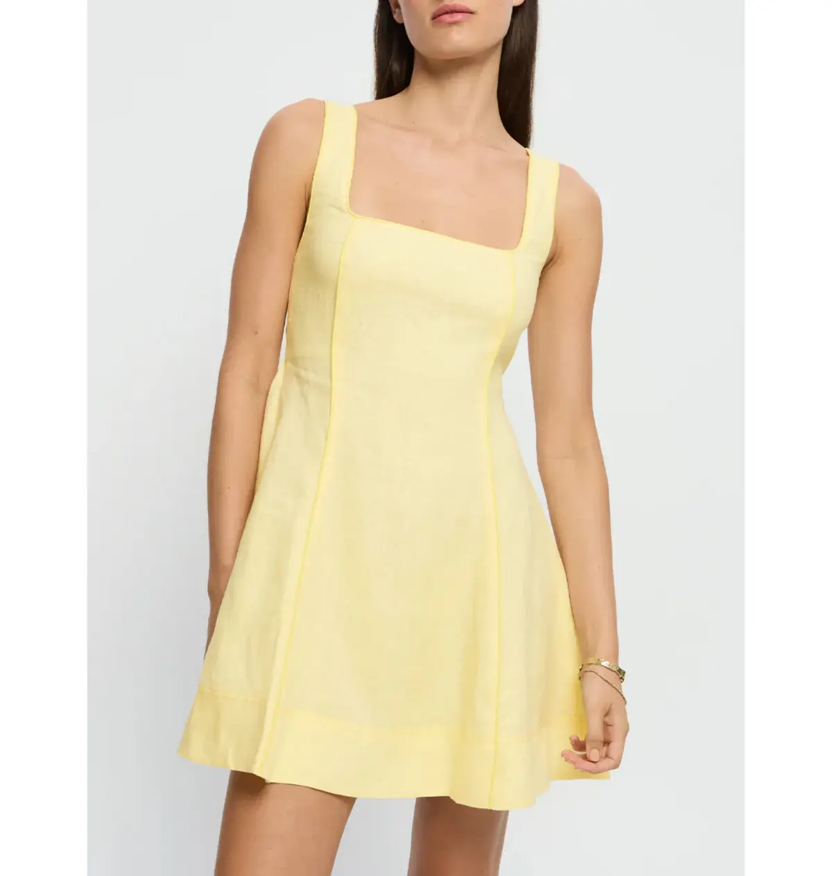 Kivari Jenna Strappy Mini Dress in Butter Yellow Size AU 10 - Image 2