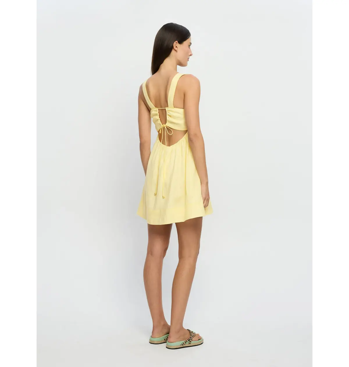 Kivari Jenna Strappy Mini Dress in Butter Yellow Size AU 10 - Image 3