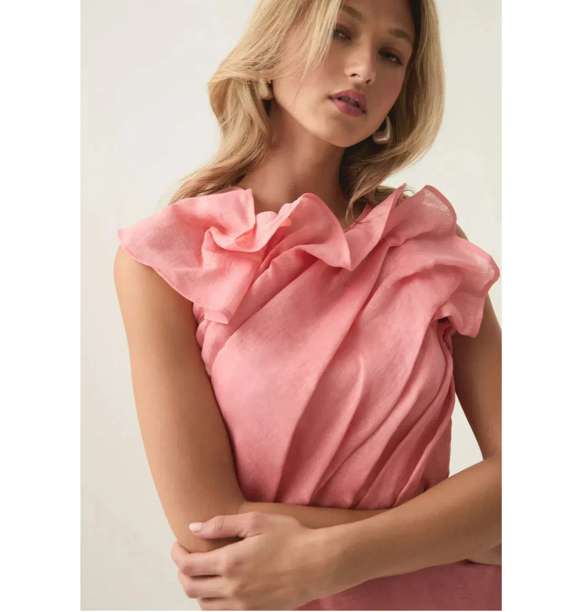 Aje Genesis Midi Dress Washed Coral Pink | Size S , Small , AU 8 - Image 2