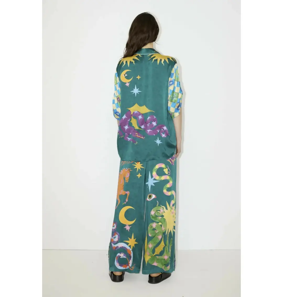 Alemais Guardian Silk Shirt and Pant Set Print Size AU 6 for rent on The Volte - main image