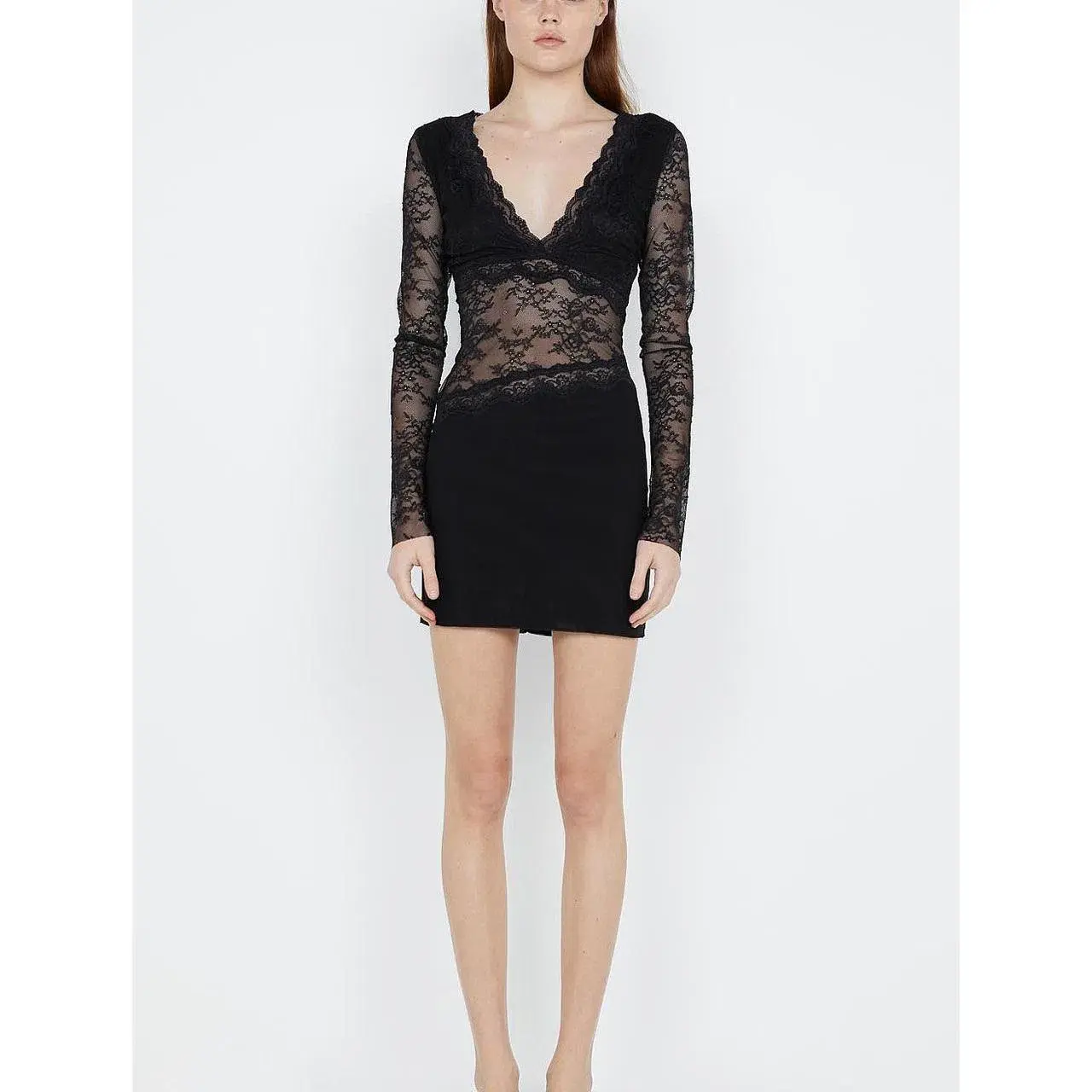Bec & Bridge Sashay Lace Long Sleeve Mini Dress Black Size 6 - Image 2