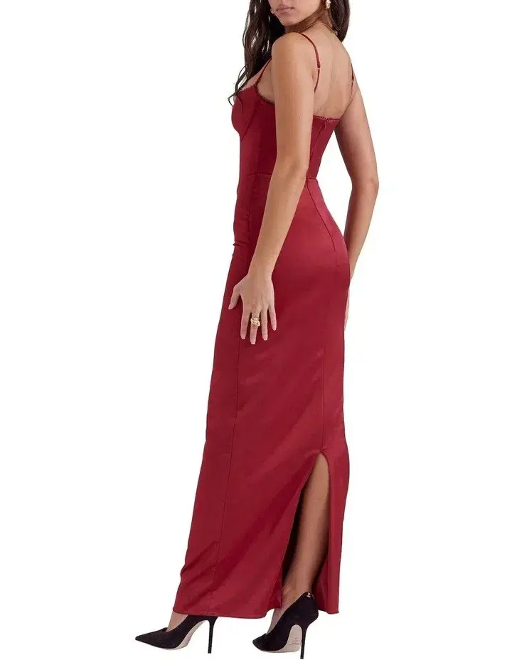 House of CB Stefania Corset Maxi Dress Red Size XS / AU 6  - Image 3