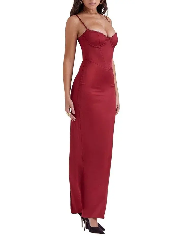 House of CB Stefania Corset Maxi Dress Red Size XS / AU 6  - Image 2