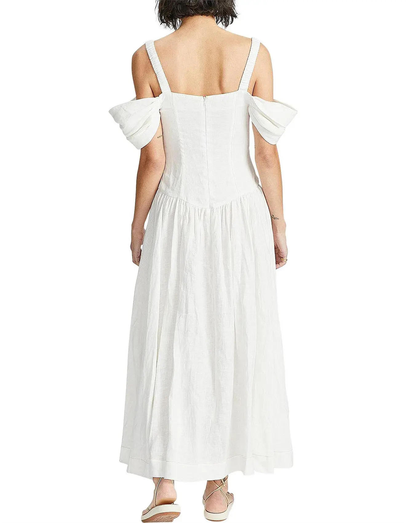 Alemais Ada Corset Midi Dress Ivory Size 6 - Image 3