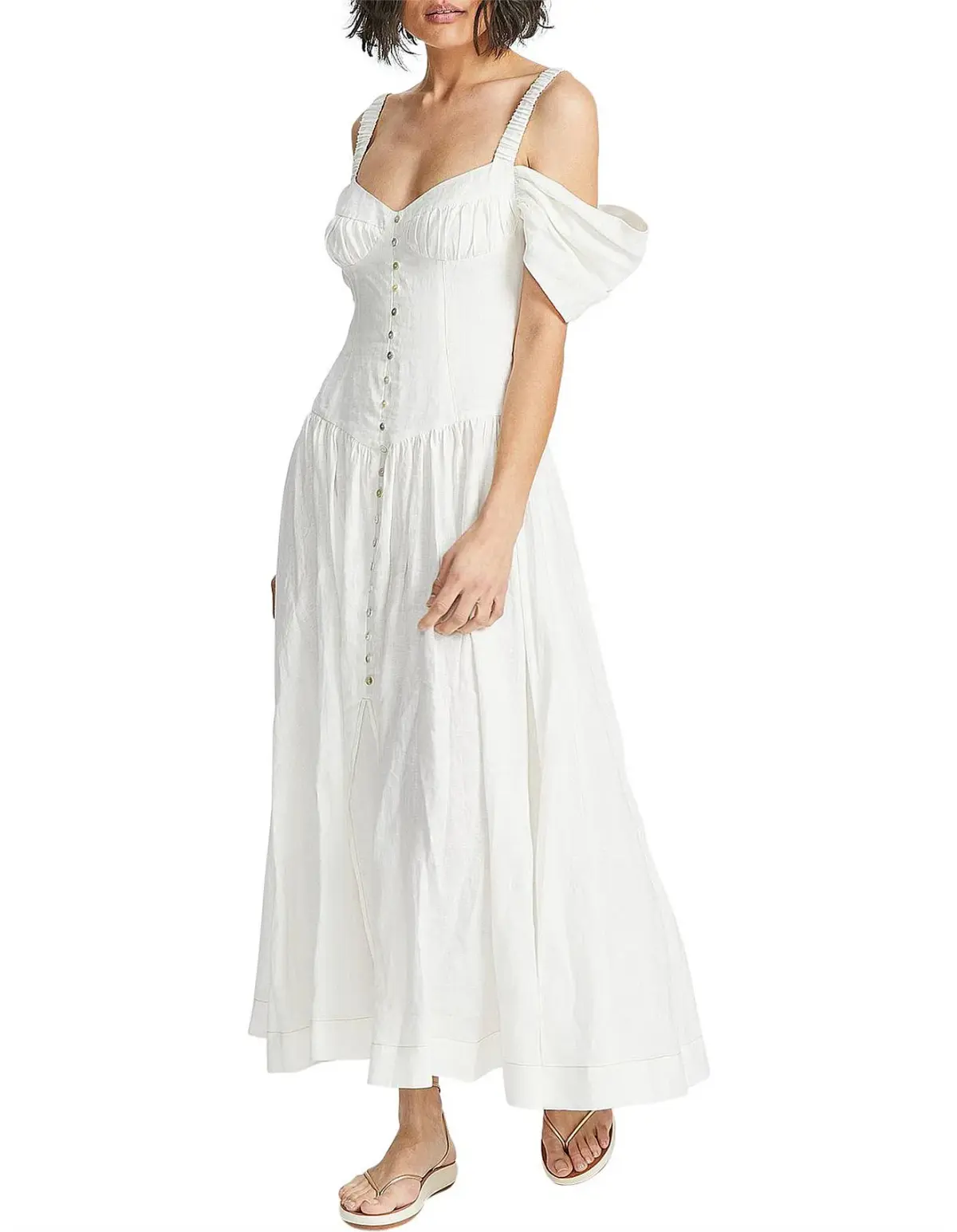 Alemais Ada Corset Midi Dress Ivory Size 6 - Image 4