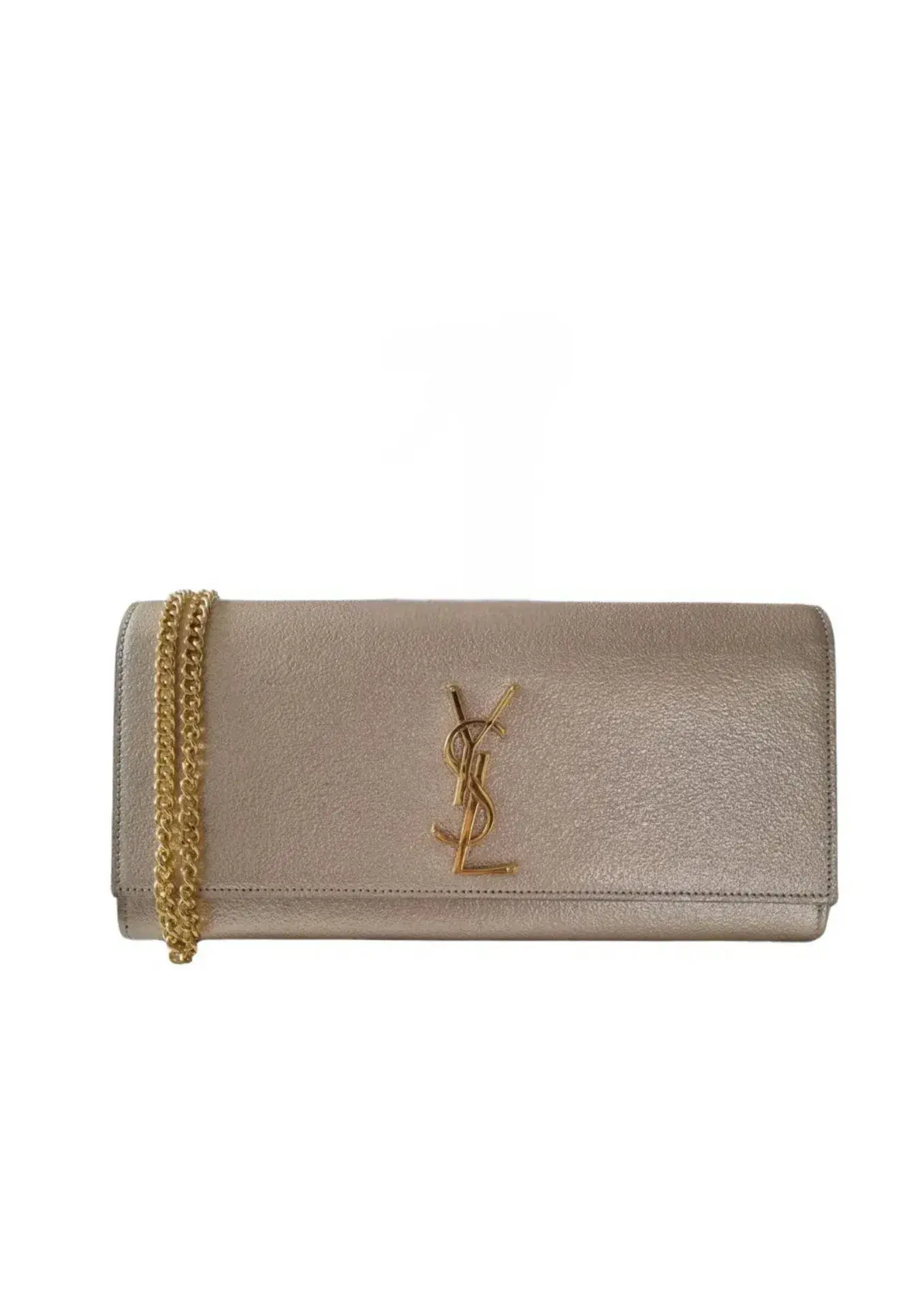 Saint Laurent YSL Kate Silver Clutch - Image 1