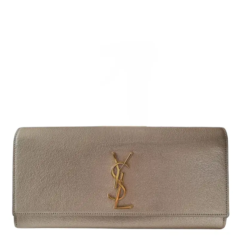 Saint Laurent YSL Kate Silver Clutch - Image 2