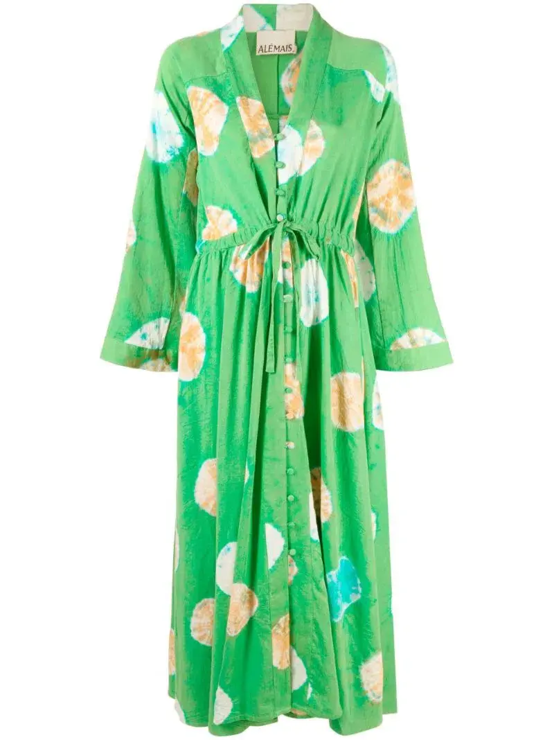 Alemais Sutton Tie Dye Maxi Pool Dress Green Size 8 for rent on The Volte - main image