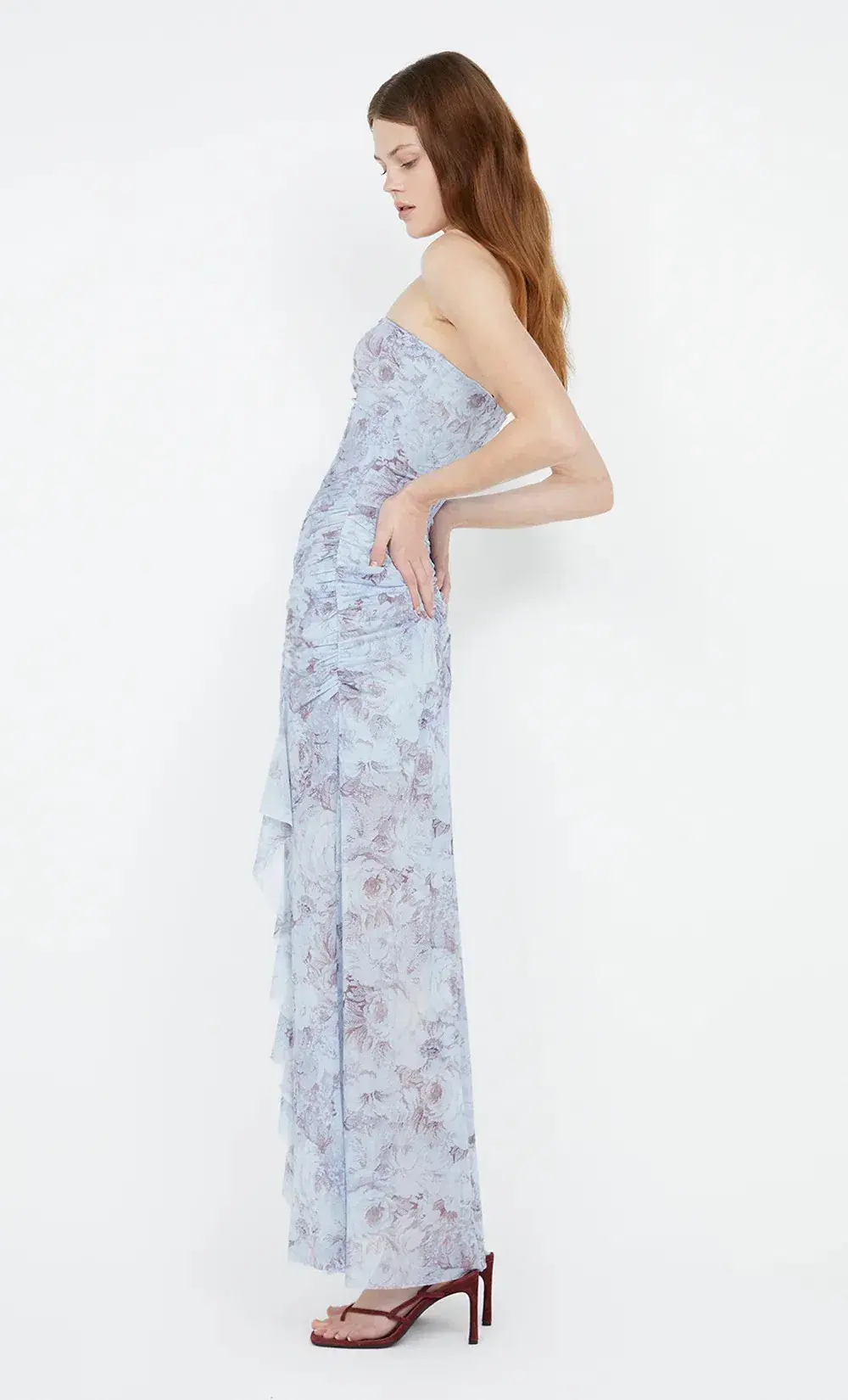 Bec & Bridge Danica Strapless Maxi Dress Chambray Rose Size 8 - Image 7