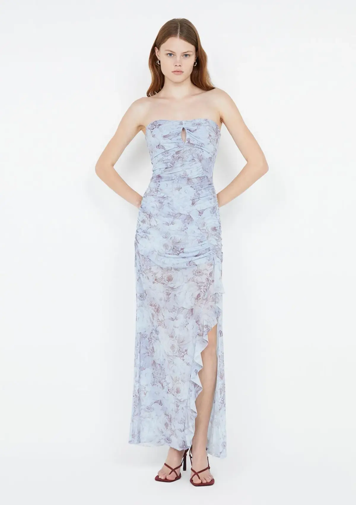 Bec & Bridge Danica Strapless Maxi Dress Chambray Rose Size 8 - Image 1