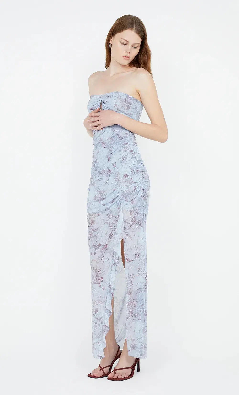 Bec & Bridge Danica Strapless Maxi Dress Chambray Rose Size 8 - Image 6