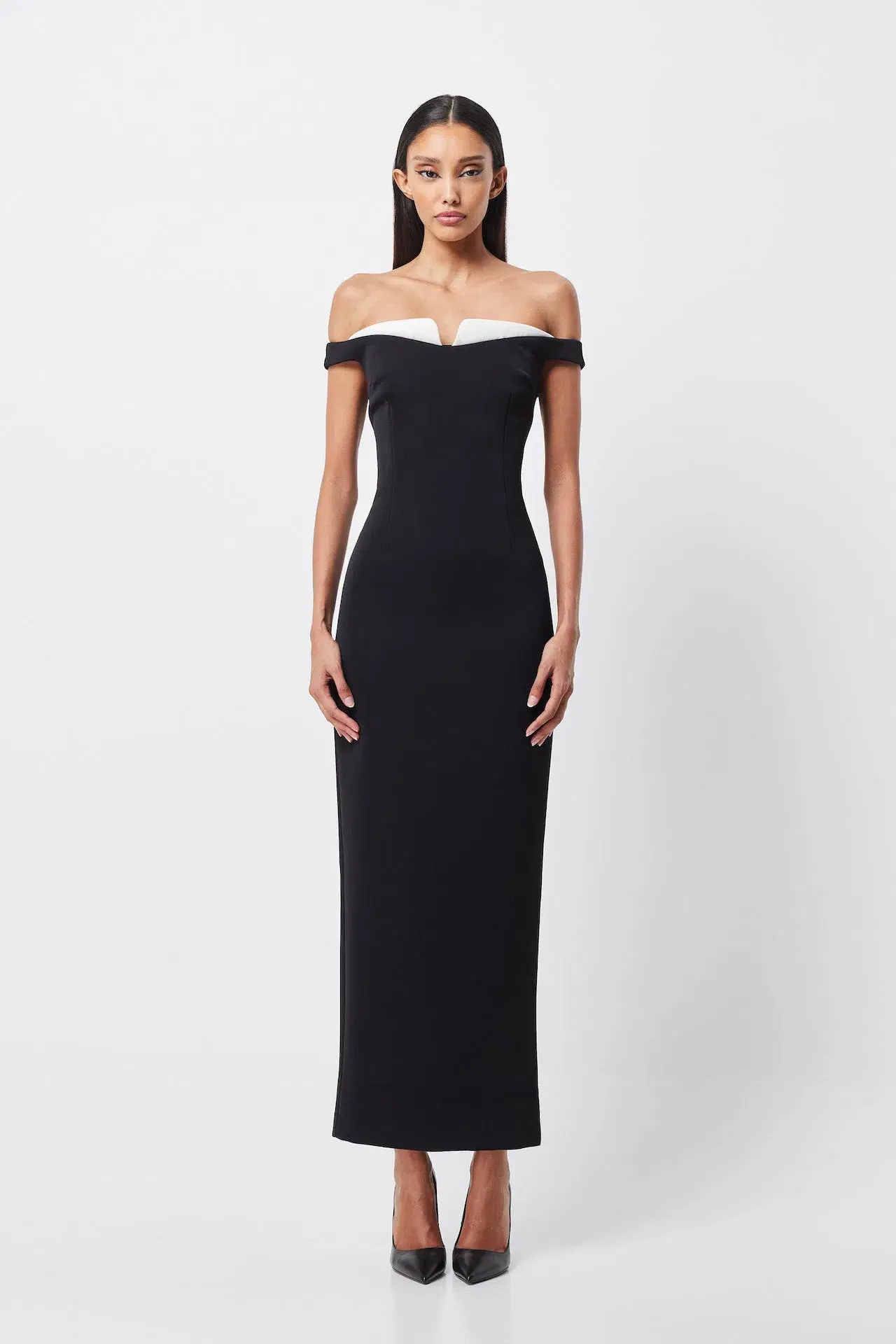 Mossman Imperial Midi Dress Black & White Size 8 - Image 1