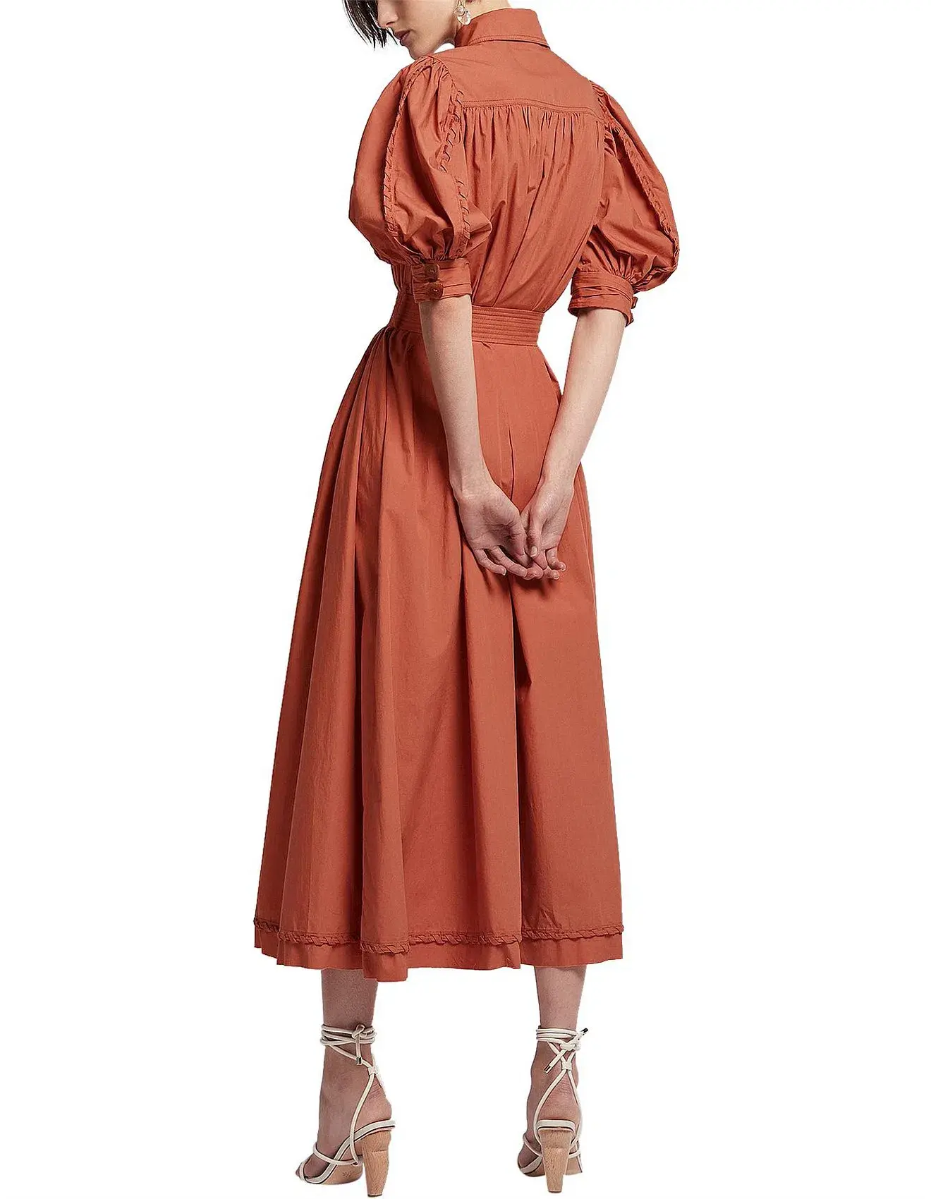 Aje Manifest Midi Dress Rust Size 8 - Image 3