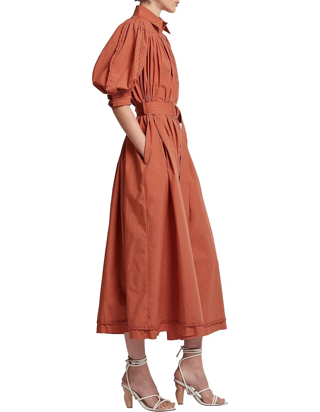 Aje Manifest Midi Dress Rust Size 8 - Image 2