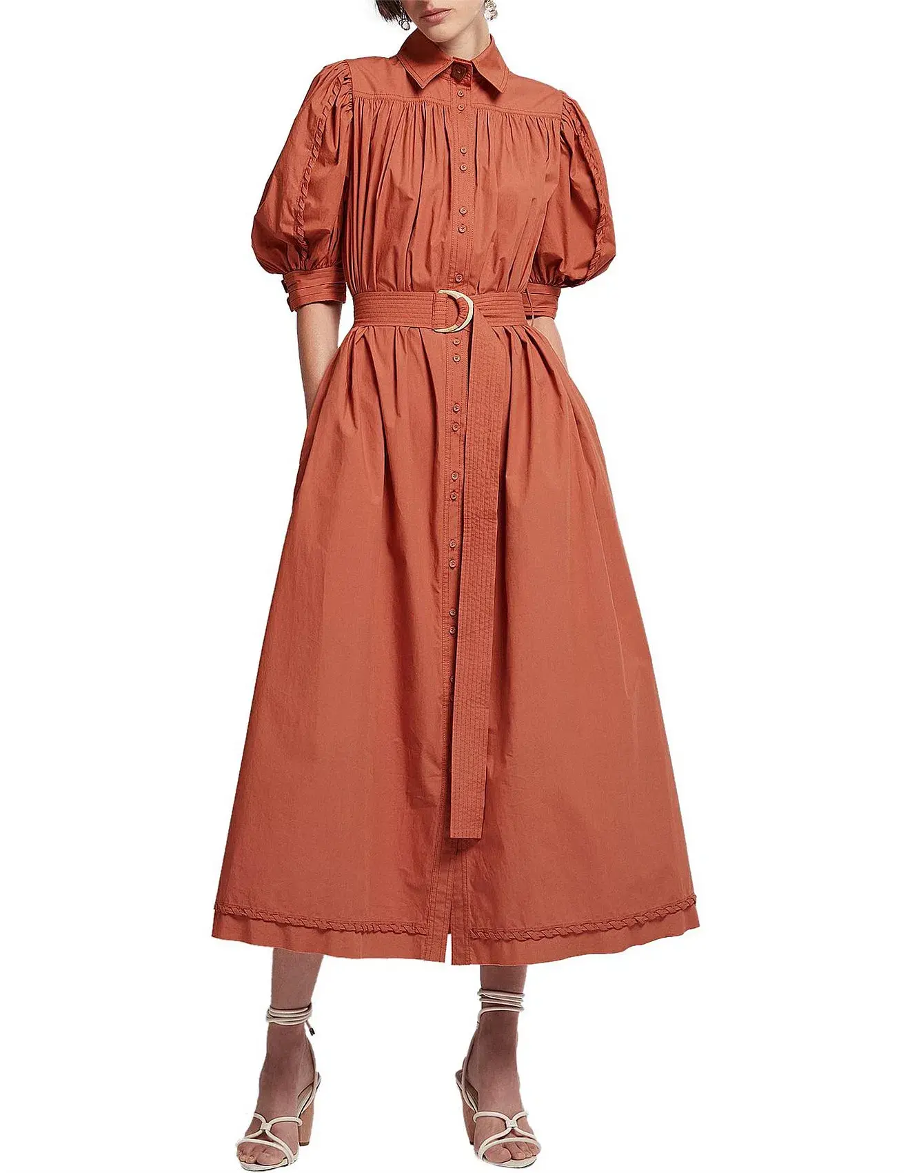 Aje Manifest Midi Dress Rust Size 8 - Image 4