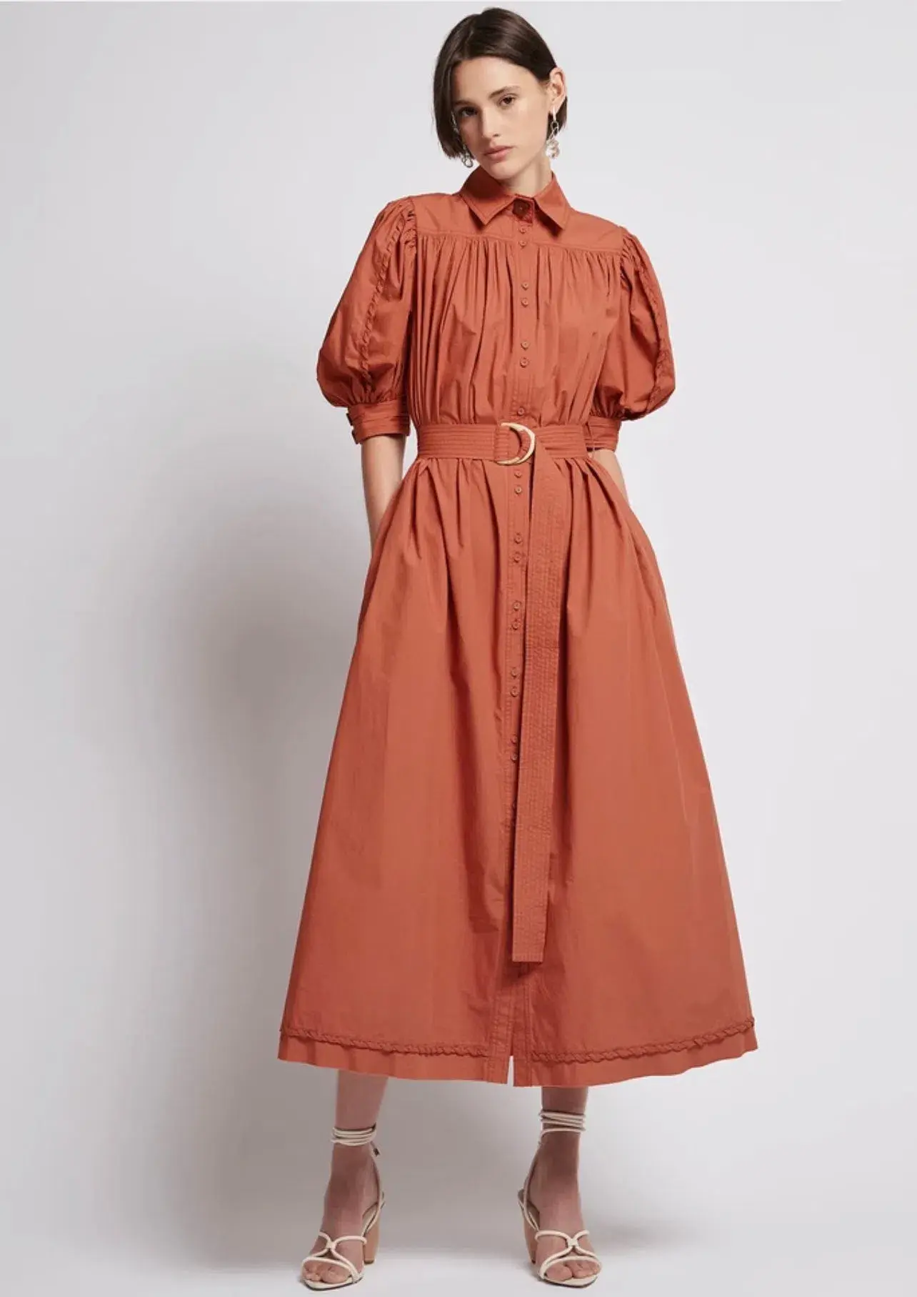 Aje Manifest Midi Dress Rust Size 8 - Image 1