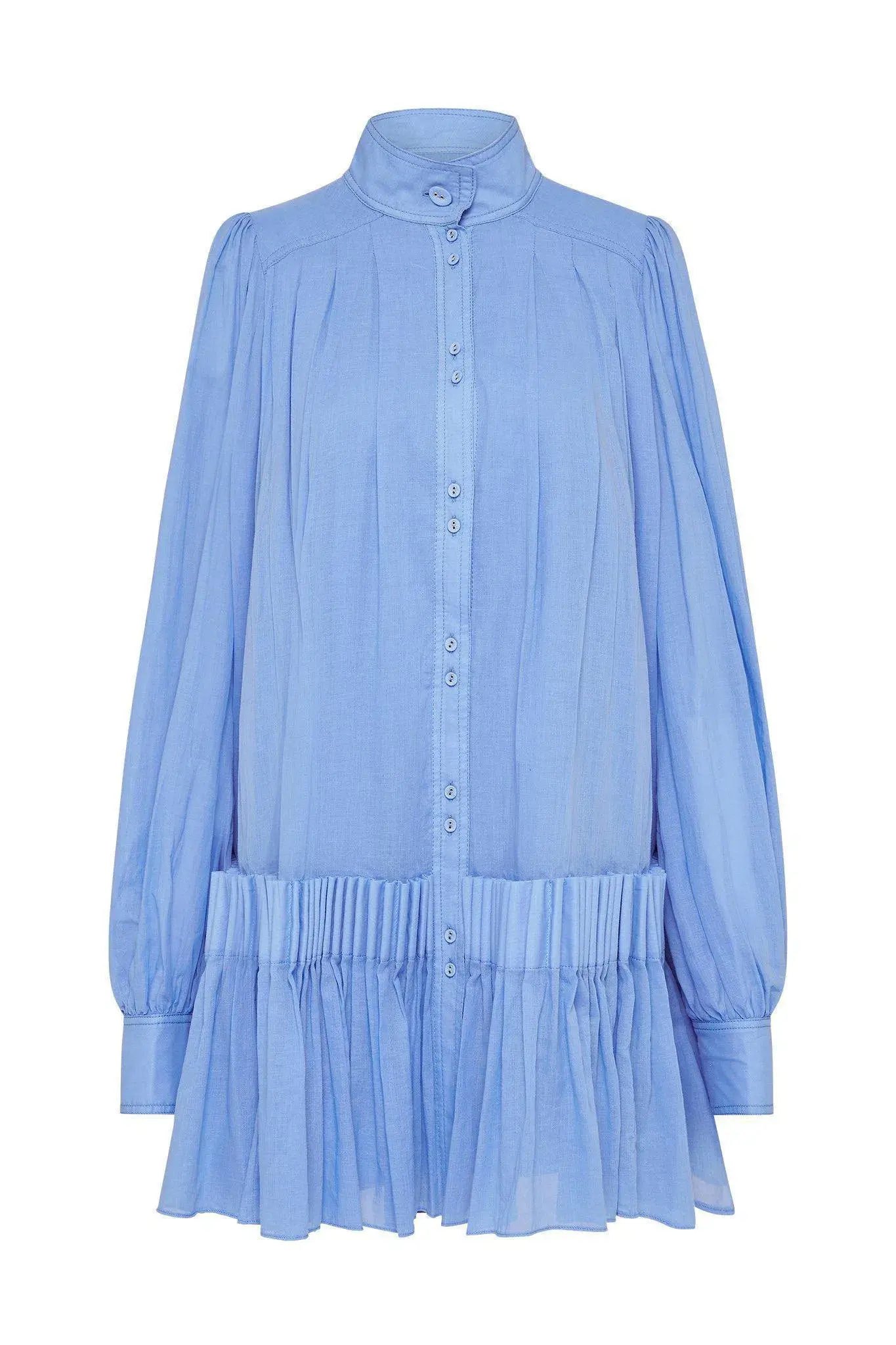 Aje Pavillon Pleat Mini Dress Cornflower Blue Size 10 - Image 4