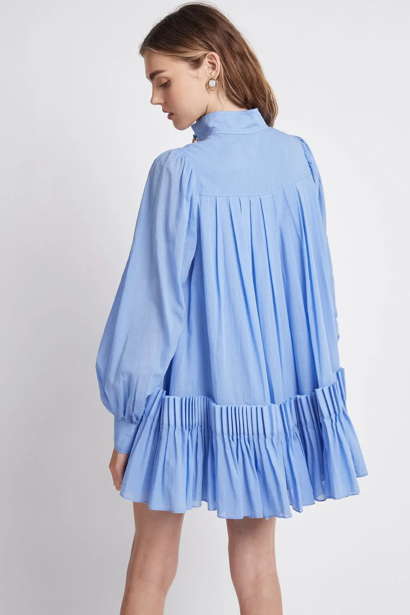 Aje Pavillon Pleat Mini Dress Cornflower Blue Size 10 - Image 3