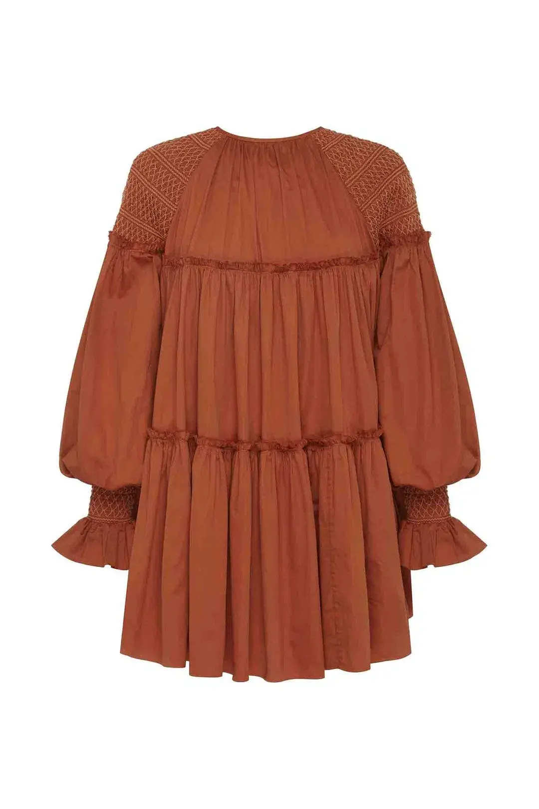 Aje Tranquility Smock Mini Dress Rust Size 10 - Image 5
