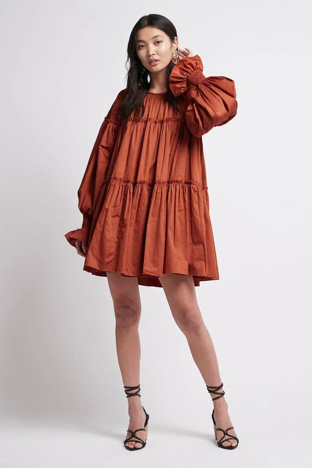 Aje Tranquility Smock Mini Dress Rust Size 10 - Image 1