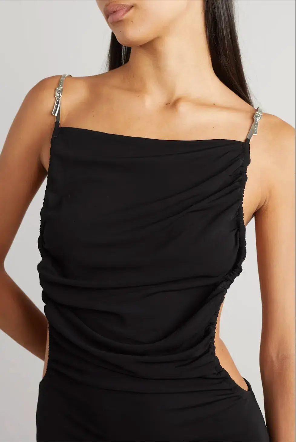 Christopher Esber Open Back Embellished Ruched Crepe Gown Black Size 10 - Image 2