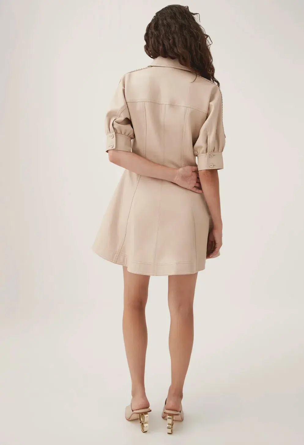 AJE Flourisher Braided Mini Dress Beige Size 8 - Image 4