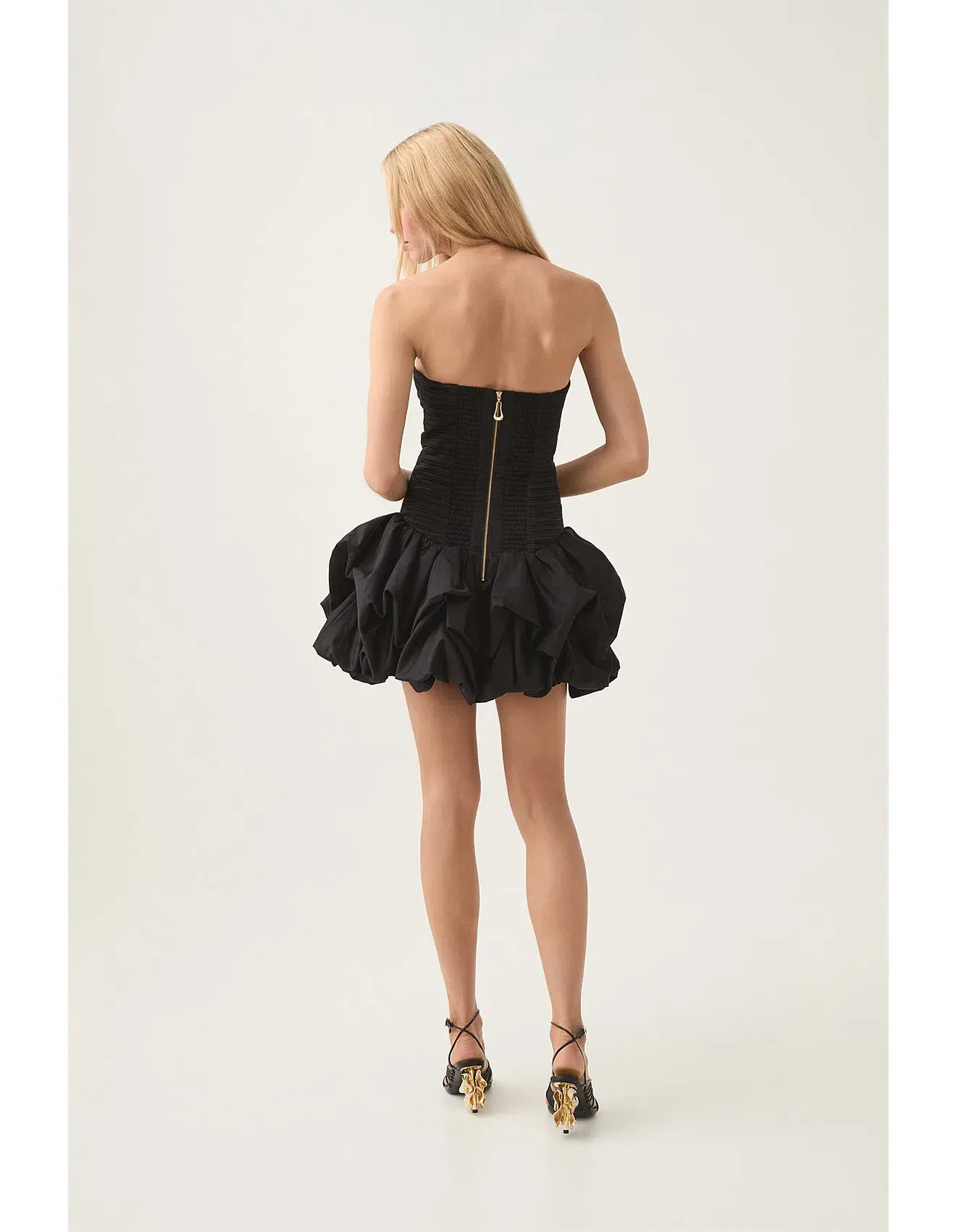 AJE Violette Bubble Hem Mini Dress Black Size 10 - Image 4