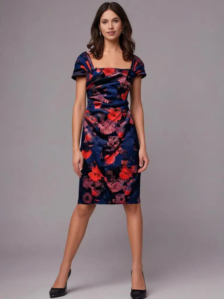 Alexis George Dress Ruffle Mini Dress Abstract Floral Print Size 12 - Image 1