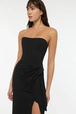 Manning Cartell Asymmetrical Games Strapless Gown Black Size 12 - Image 2