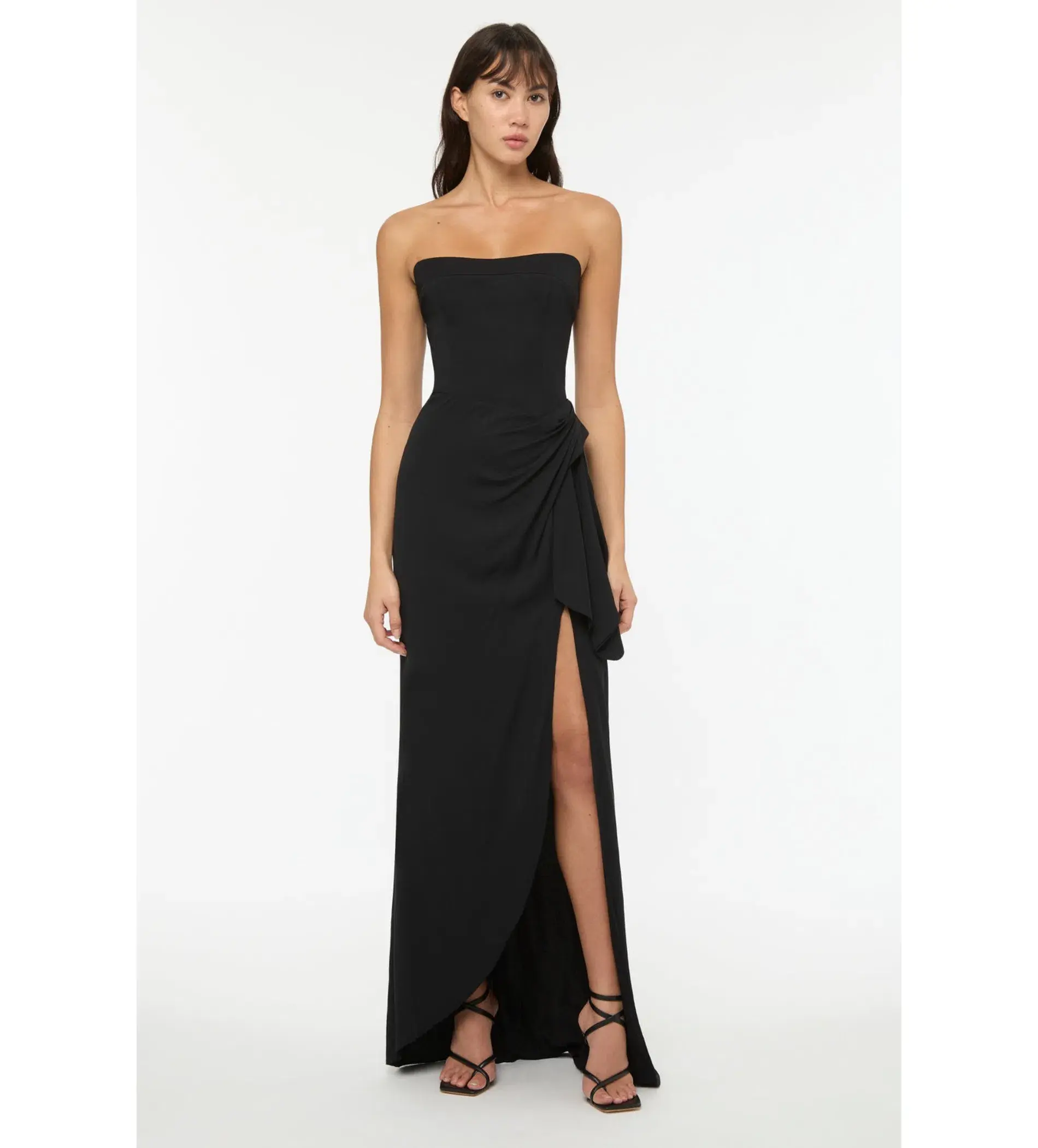 Manning Cartell Asymmetrical Games Strapless Gown Black Size 12 - Image 1