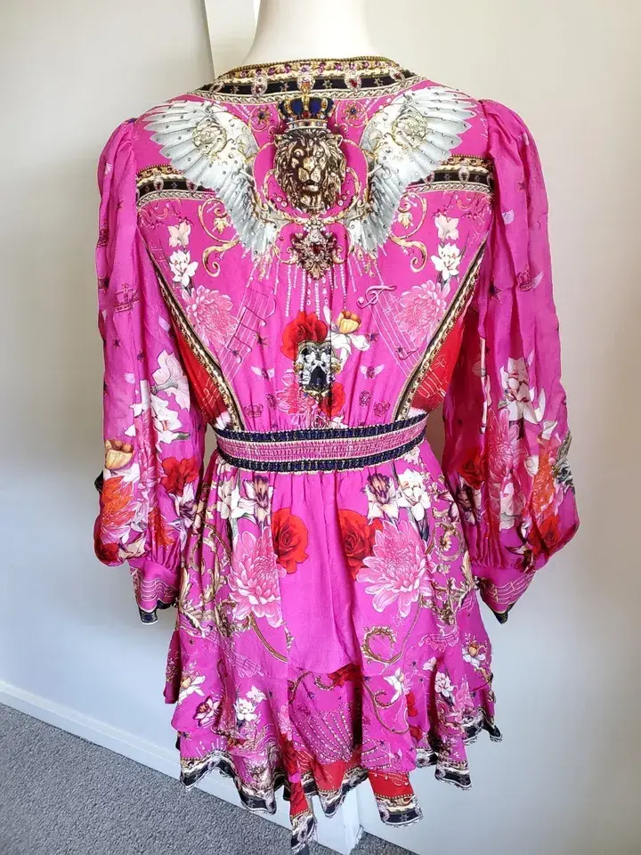Camilla x Robbie Williams Button Front Frill Dress pink XXS What Happens on TOUR - Image 8