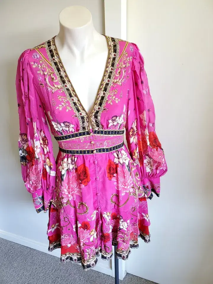 Camilla x Robbie Williams Button Front Frill Dress pink XXS What Happens on TOUR - Image 13