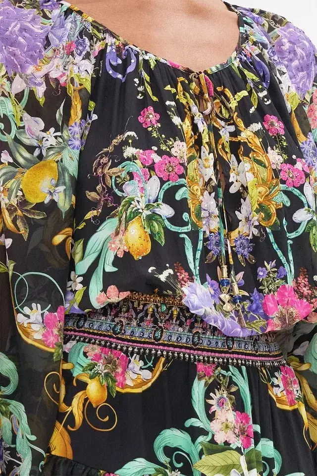 Camilla Meet Me In Marchesa Double Ruffle Dress Long Sleeves Size S/Au 10 - Image 2