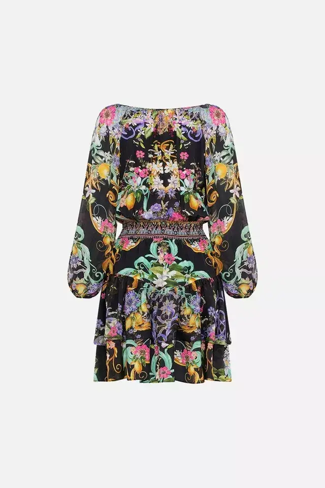Camilla Meet Me In Marchesa Double Ruffle Dress Long Sleeves Size S/Au 10 - Image 4