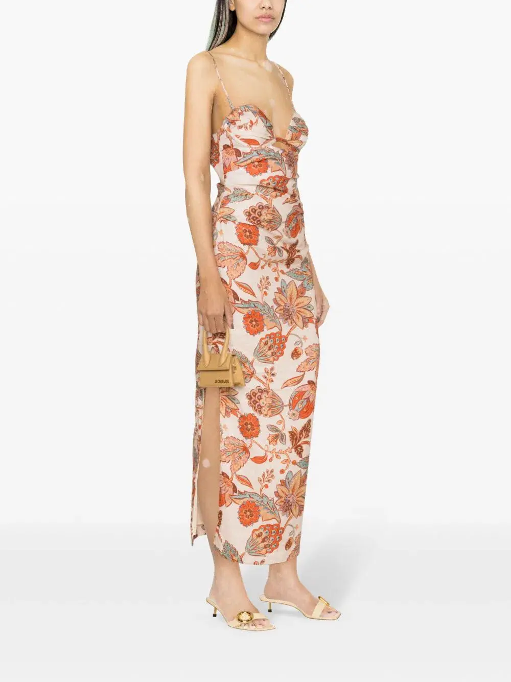 Sir the Label Noemi Balconette Midi Dress Desert Wildflower Size 8  for rent on The Volte - main image