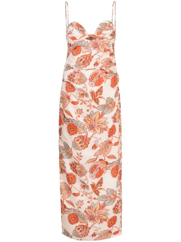 Sir the Label Noemi Balconette Midi Dress Desert Wildflower Size 8  - Image 2