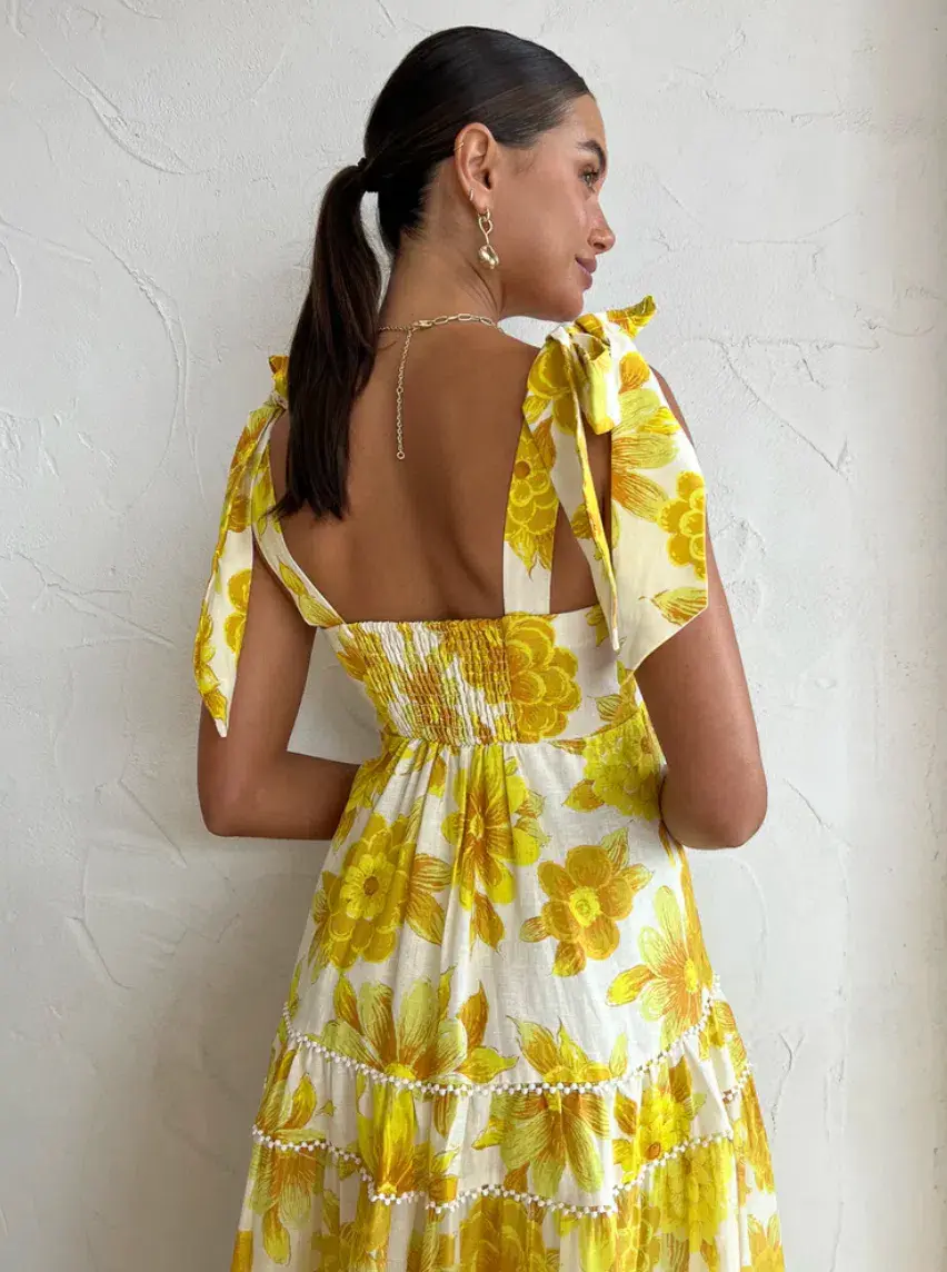 Alemais Sonny Midi Sundress in Lemon Size AU 6 - Image 3
