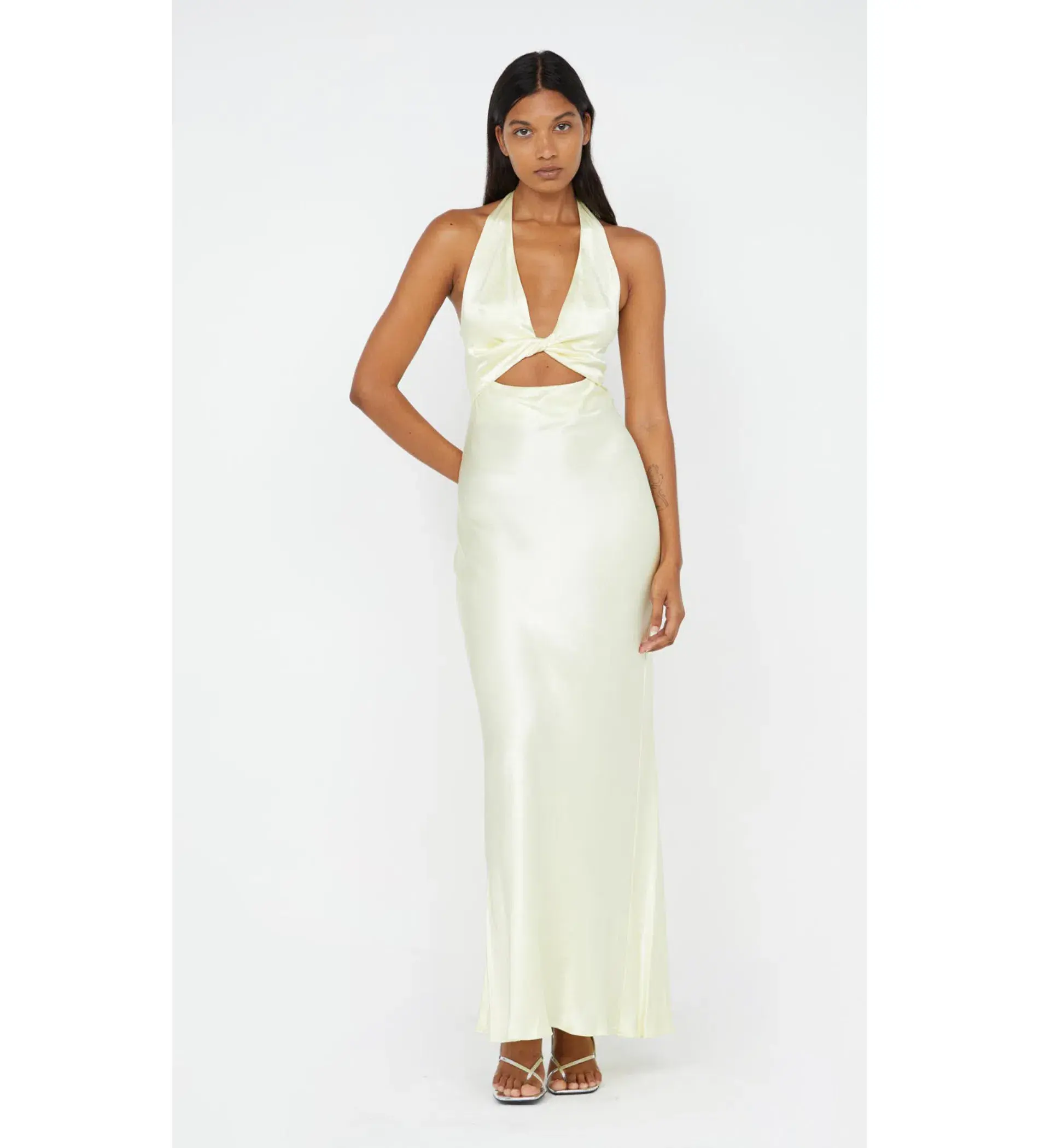 Bec + Bridge Sabia Twist Maxi Dress Ice Yellow Size 14 - Image 1