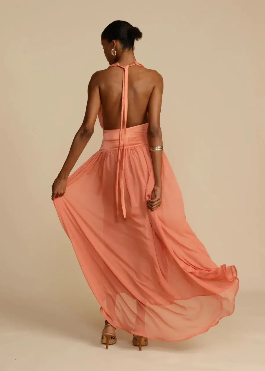 Arcina Ori Serena Dress Coral Size S / AU 8 for rent on The Volte - main image