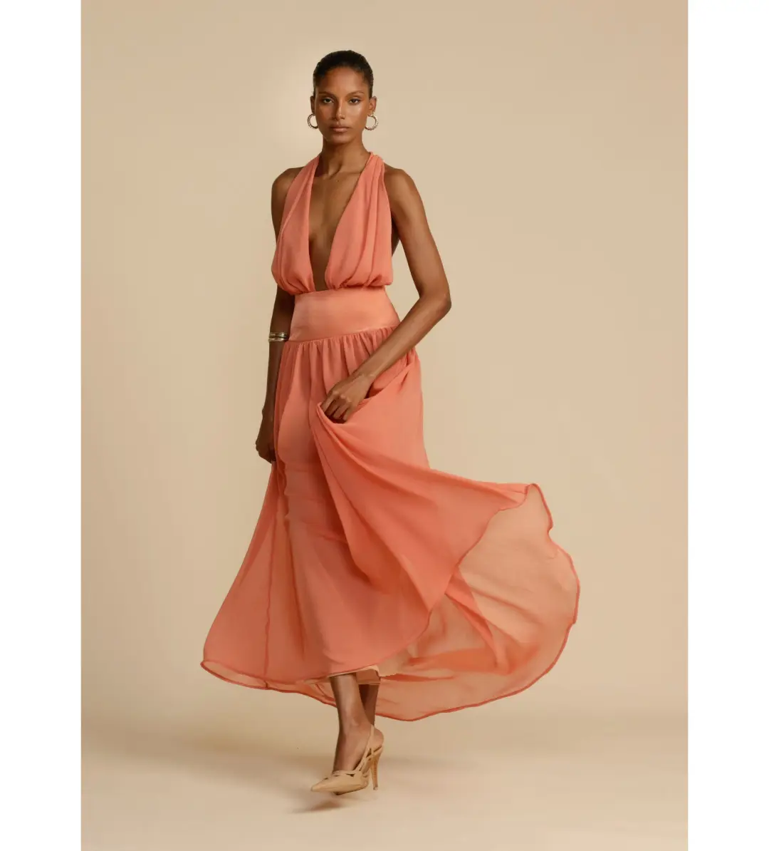 Arcina Ori Serena Dress Coral Size S / AU 8 for rent on The Volte - main image