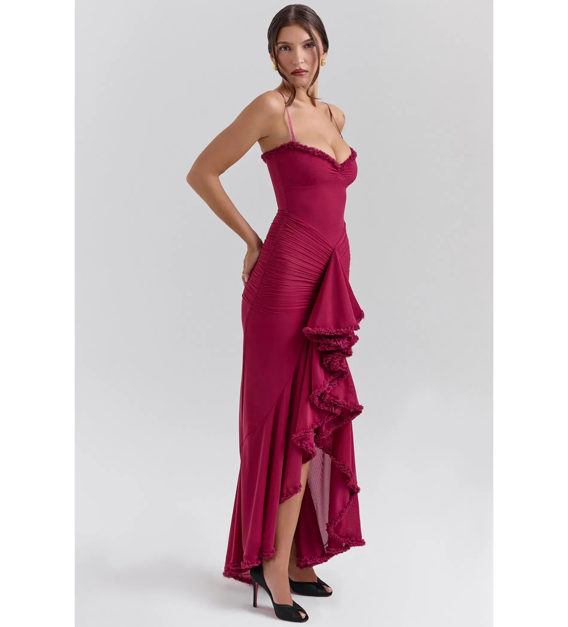 House of CB Gabbi Dress Wine Red Size 8  - Image 3