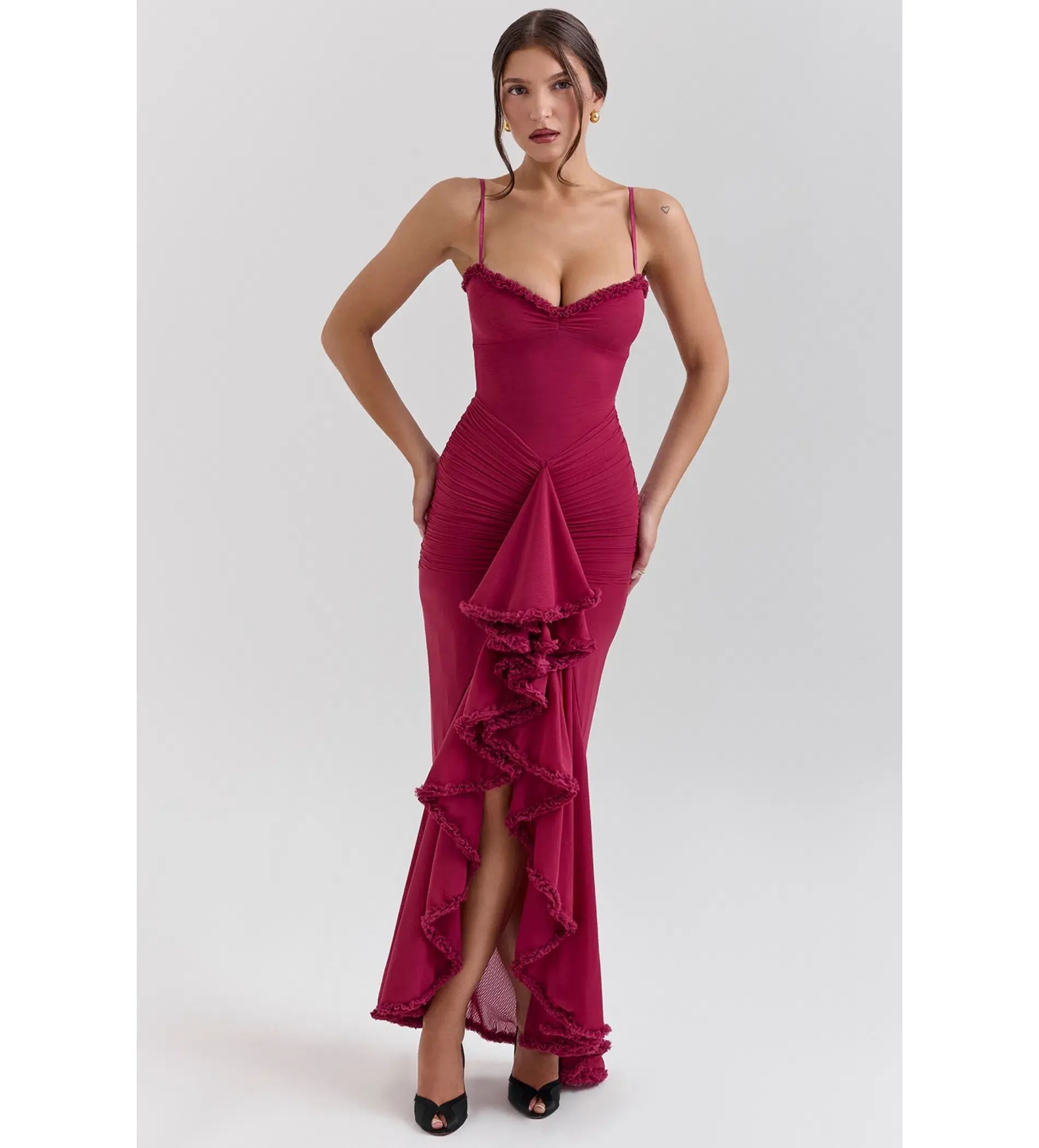 House of CB Gabbi Dress Wine Red Size 8  - Image 4