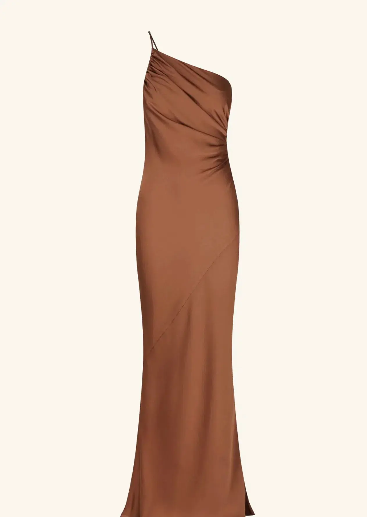 Shona Joy Luxe Asymmetrical Gathered Maxi Dress Mocha Size 6  - Image 5
