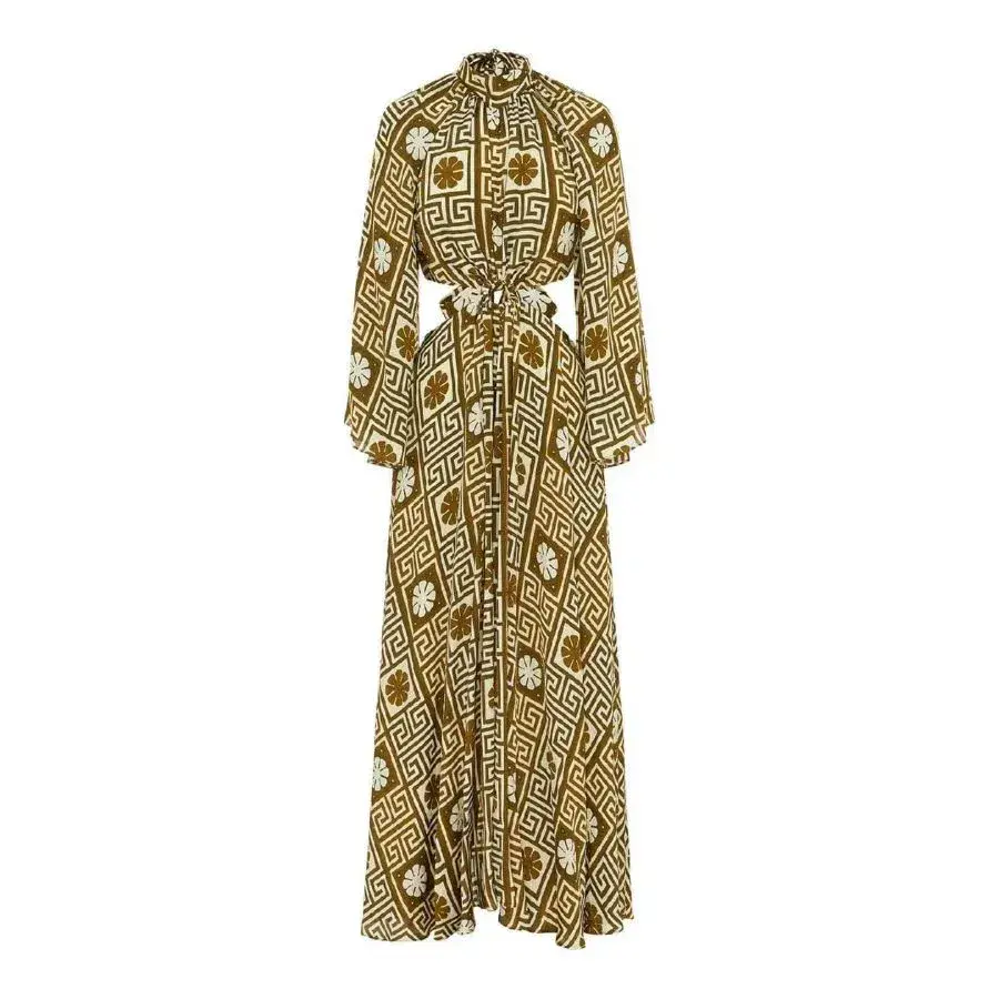 Alemais Dimi Cut Out Jacquard Midi Dress Multi Size 12 for rent on The Volte - main image
