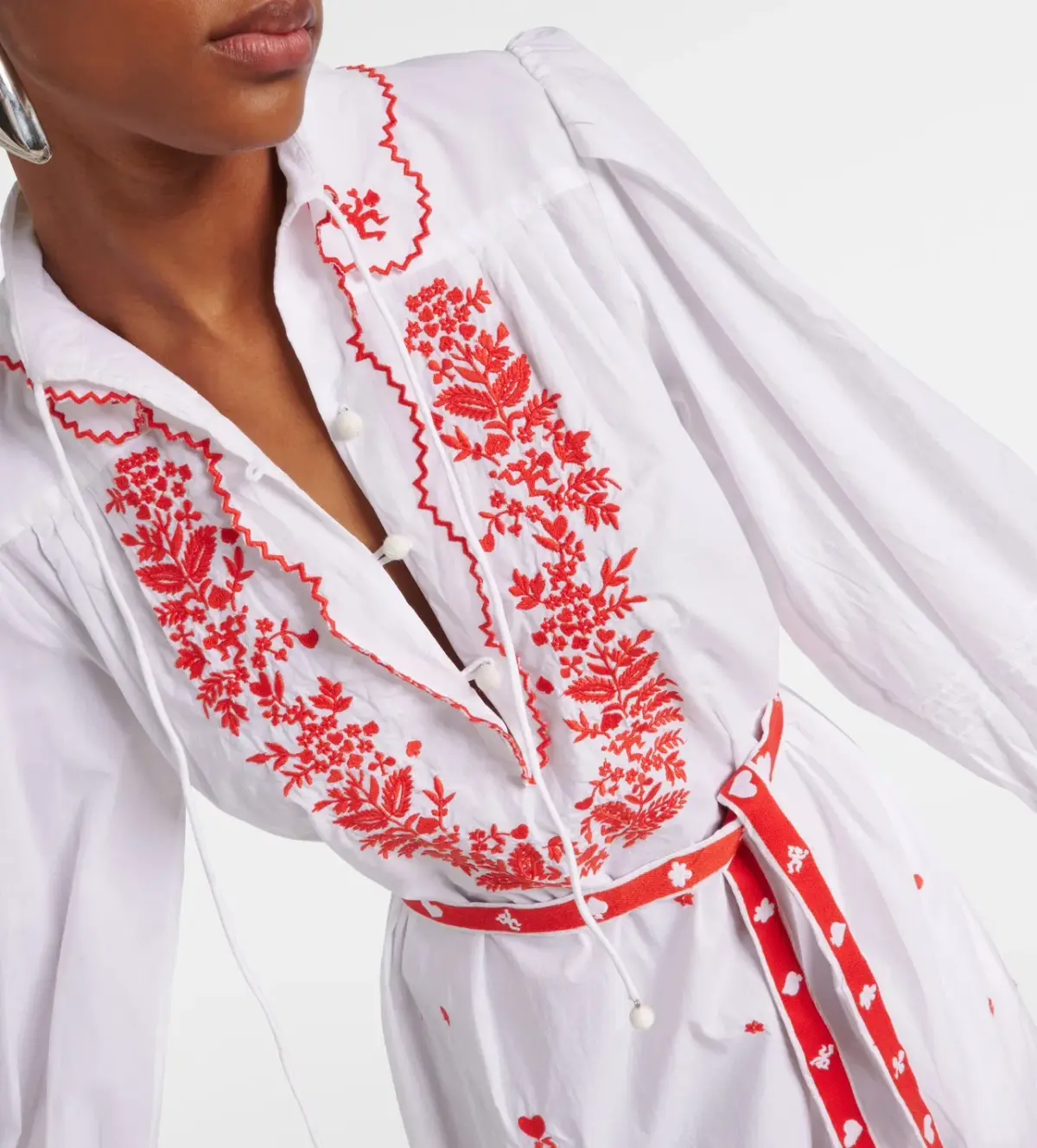 Alemais Hearts Embroidered Dress White Size 8  - Image 5