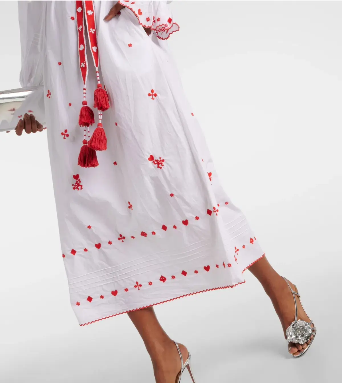 Alemais Hearts Embroidered Dress White Size 8  - Image 6