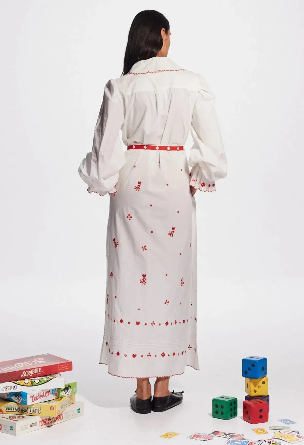 Alemais Hearts Embroidered Dress White Size 8  - Image 2