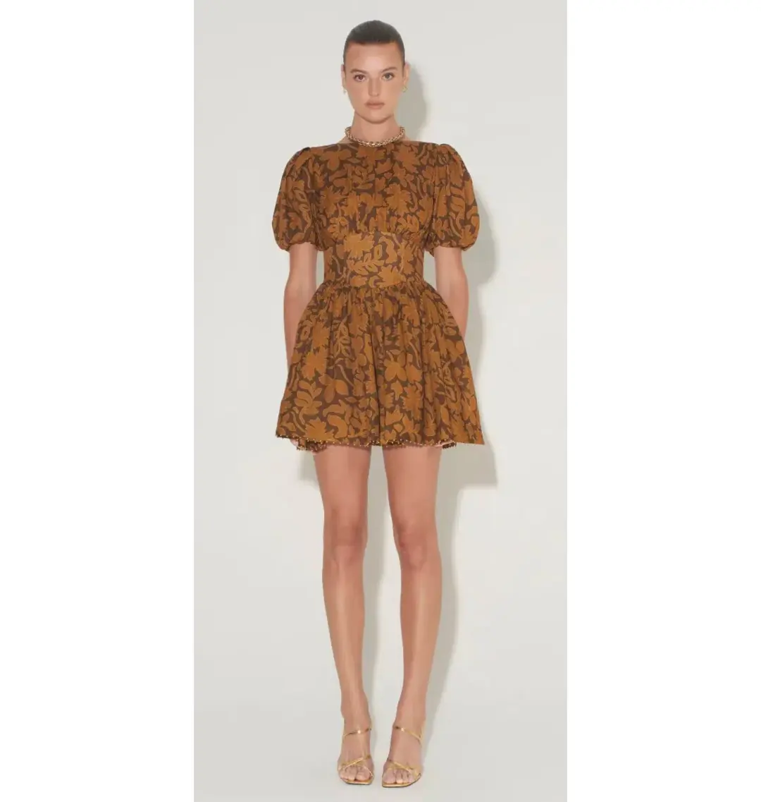 Hansen & Gretel Harmony Dress Cocoa Leaf Size S / AU 8 for rent on The Volte - main image