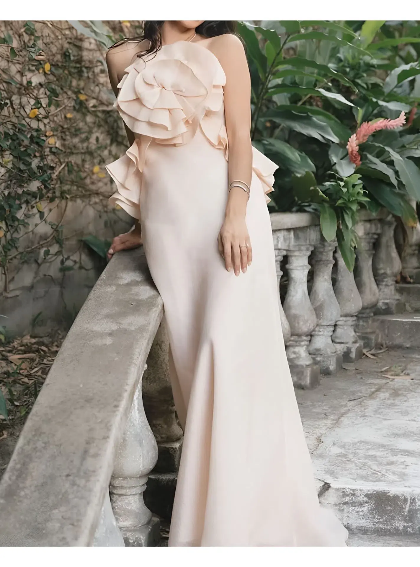 Zimmermann Crush Ruffle Halter Maxi Dress in Peach 0P / AU 6  - Image 1